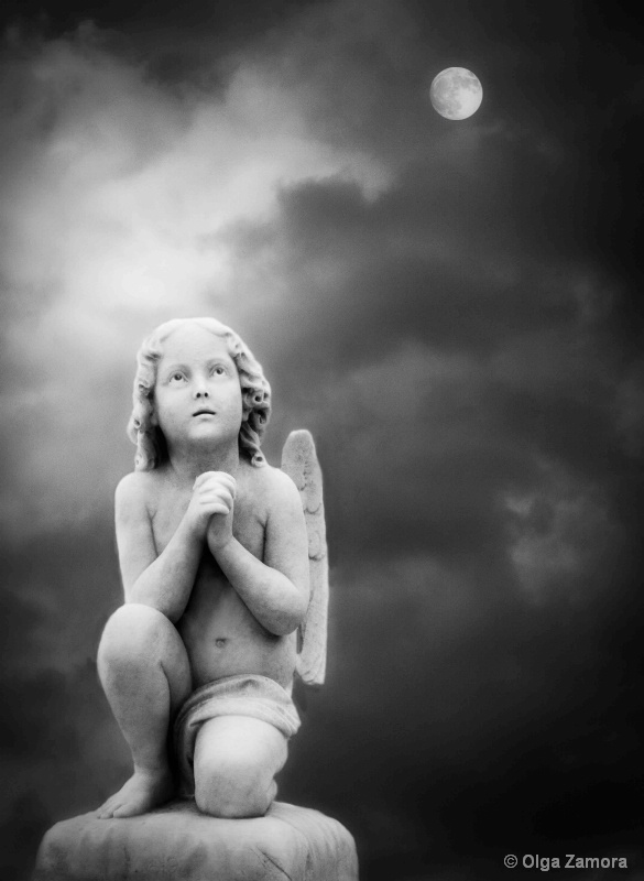 Angel Prayer by Moonlight - ID: 13214010 © Olga Zamora