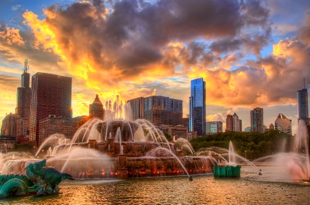 Buckingham Fountain Sunset