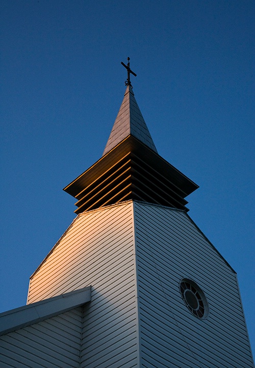 Church steeple.