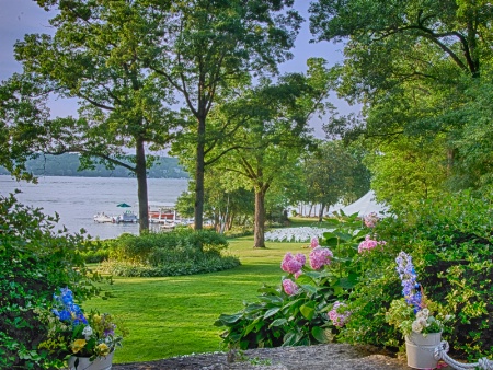 Wedding Day on Rainbow Point, Lake Geneva, Wisc.