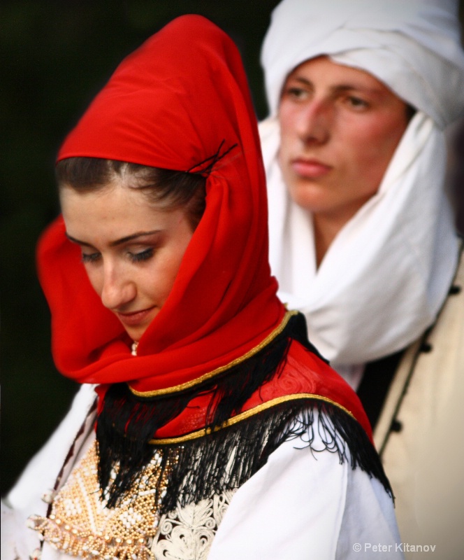 Woman in Red Scarf