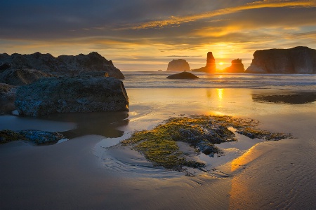 Sunset On Bandon Beach