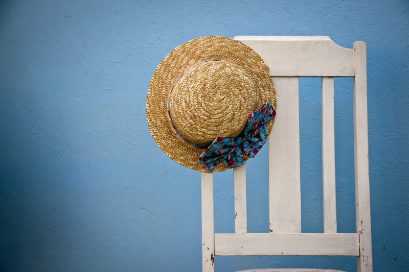 hat on chair