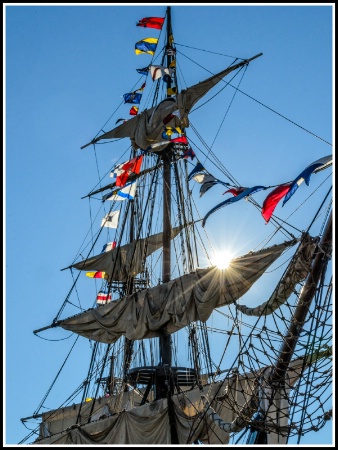 Sunrise on the tall ship