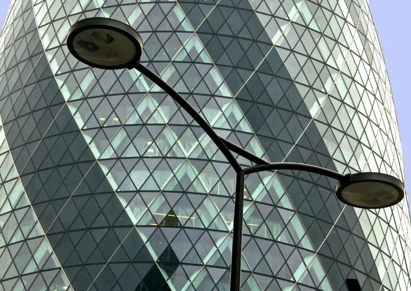 Gherkin and Street Lamps