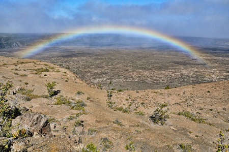 Rainbow In the Kilauea Caldera