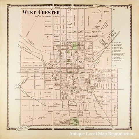 West Chester PA - Whitmer Map Reproduction - ID: 13393122 © Timlyn W. Vaughan