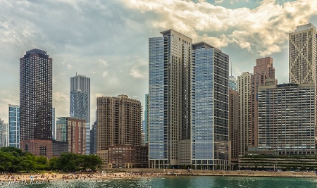 Chicago -- Summer View at Ohio St. Beach