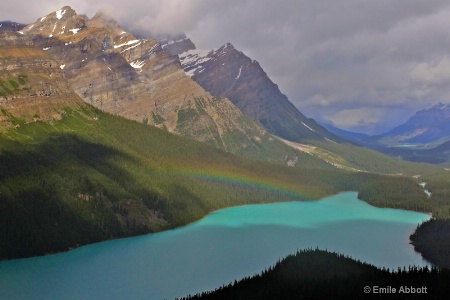 Rainbow over Peyto Lake for Laura Swan