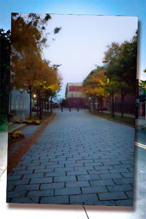 Sunset on a Boston Brick Street