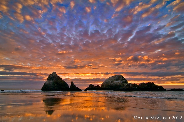 SUNSET AT SEAL ROCKS