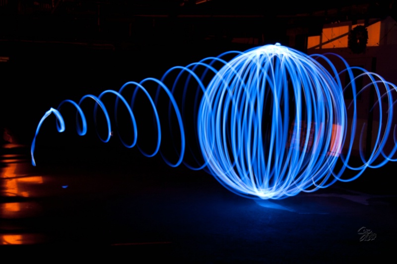 Blue light spirals