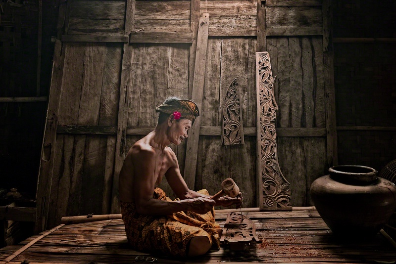 Woodcarver from Bali, Indonesia