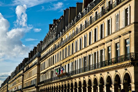 Parisian buildings in late afternoon light