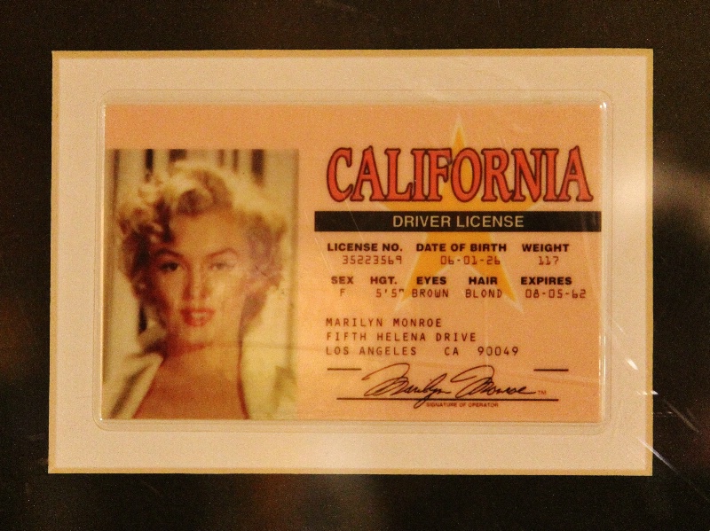 "Marlyn Monroe's Driver License"