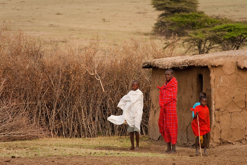 Masaii Village Scene - ID: 13621391 © Bob Miller