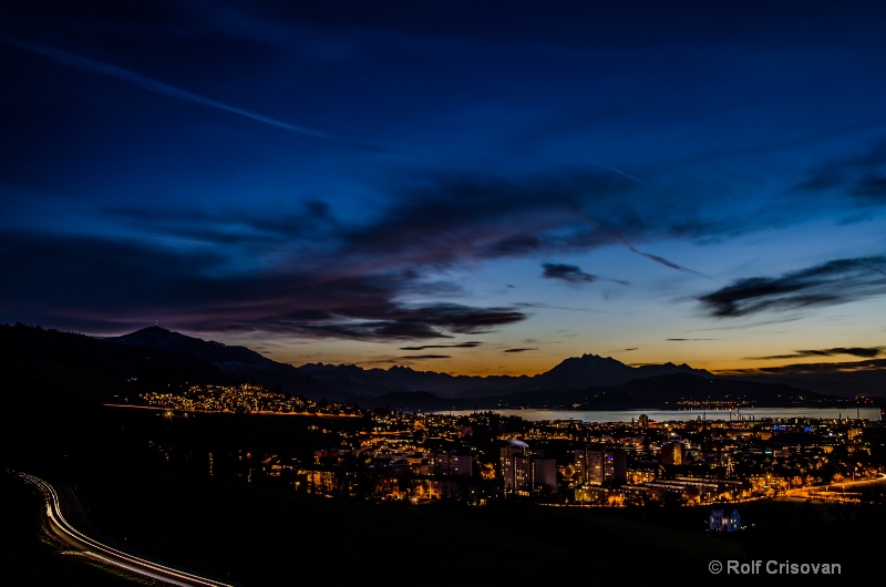10 - Alps - The alps and the city at night - NEW