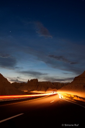 light streams under the stars