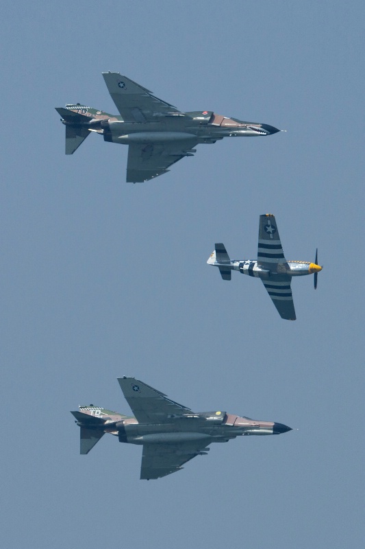 Heritage Flight: P-51 Mustang and Two F-4 Phantoms
