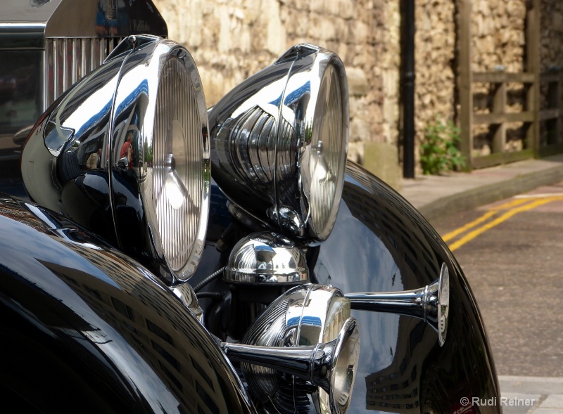 Rolls Royce headlights, London