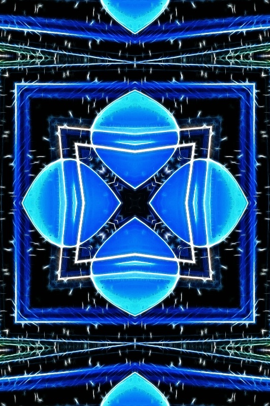 Blue Glass -- Fractalius + Kaleidoscope - ID: 13653016 © Don Johnson