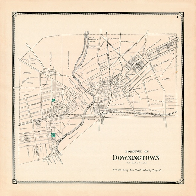 Downingtown PA - Whitmer Map Reproduction - ID: 13660273 © Timlyn W. Vaughan