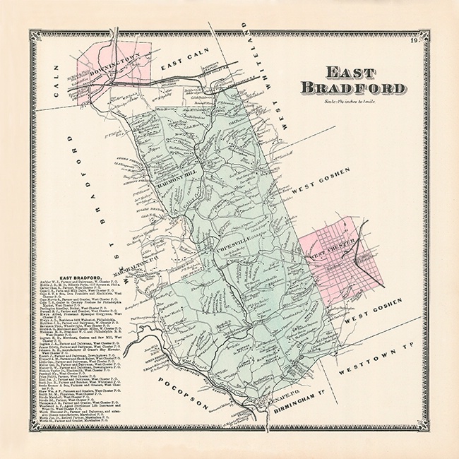 East Bradford PA - Whitmer Map Reproduction