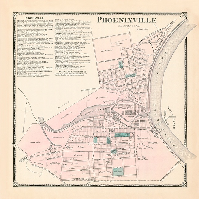 Phoenixville PA - Whitmer Map Reproduction - ID: 13660284 © Timlyn W. Vaughan