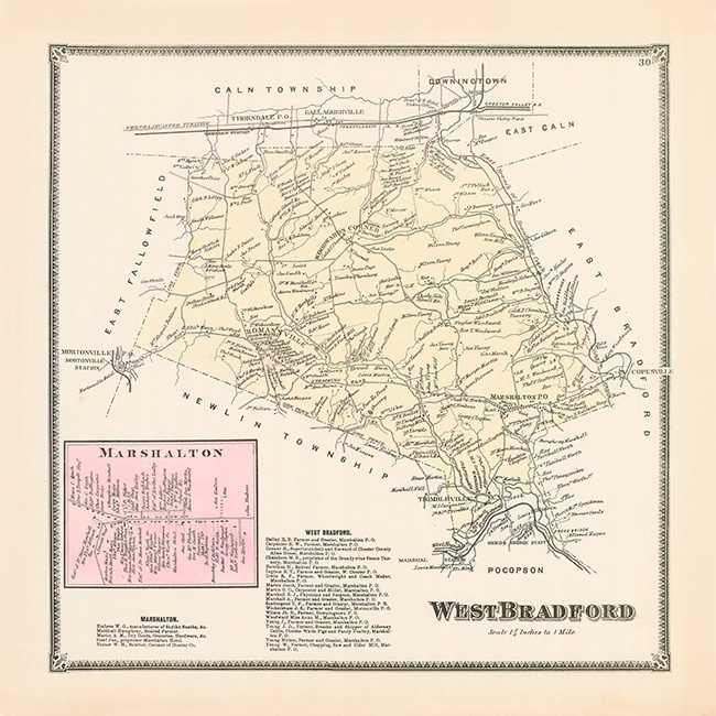 West Bradford PA - Whitmer Map Reproduction