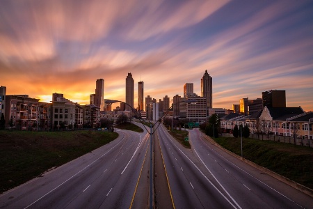 Atlanta cityscape long exposure