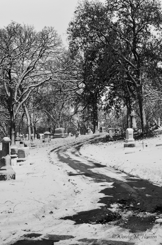 Snowy Cemetery Path 2 wm