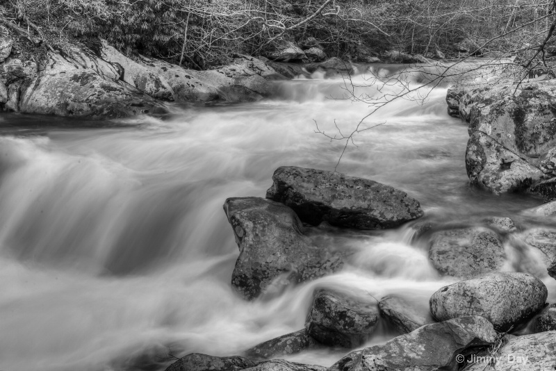 Little River, black & white