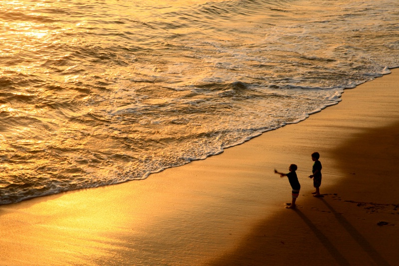 Children at Sunset, Laguna, CA