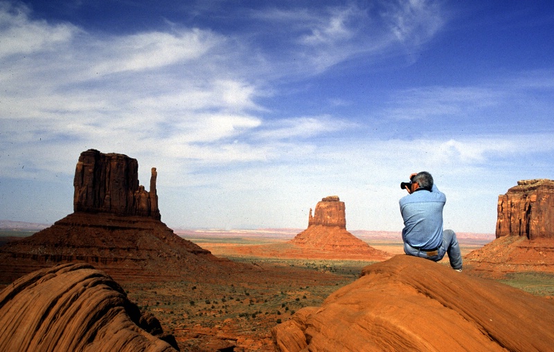 Man photographing Monument Valley