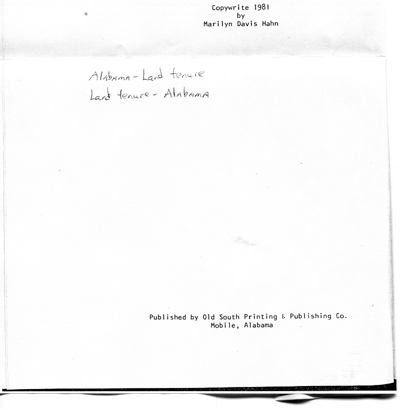 2.  copywrite 1981 page of hahn s old cahaba land 