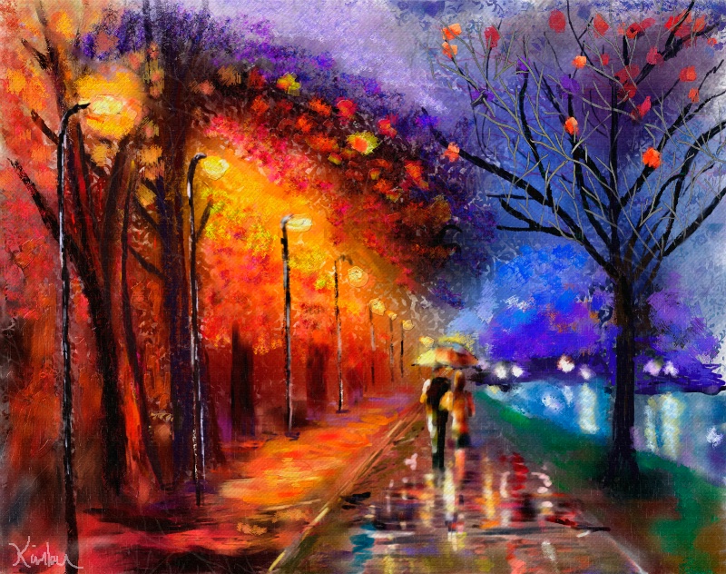 Romantic Stroll in the Rain
