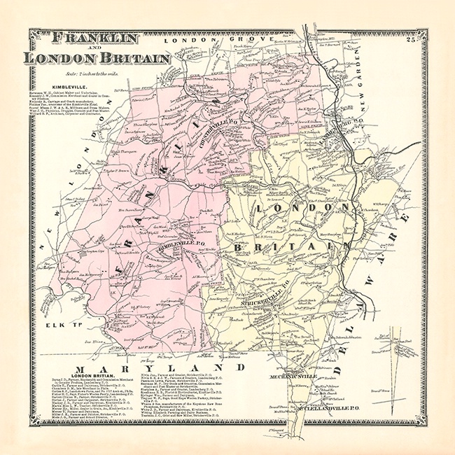 Franklin & London Britan - Whitmer Antique Map Rpr - ID: 13708464 © Timlyn W. Vaughan