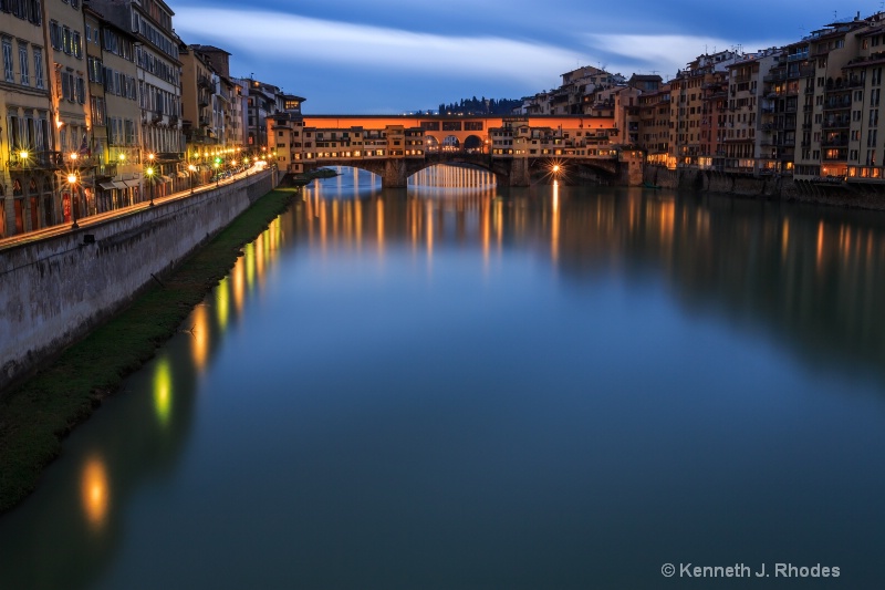 Reflections alon the Arno River in Florence