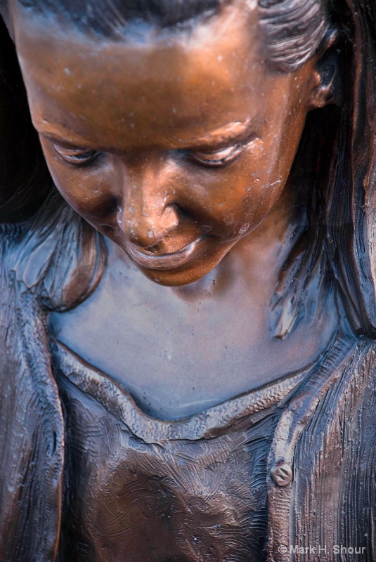 Girl in Bronze Isolated