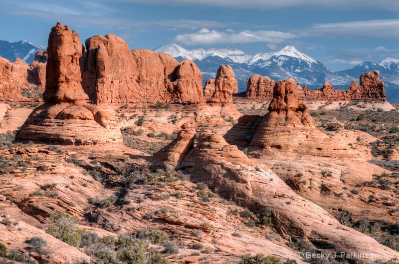 The La Sal Mountains from Arches NP