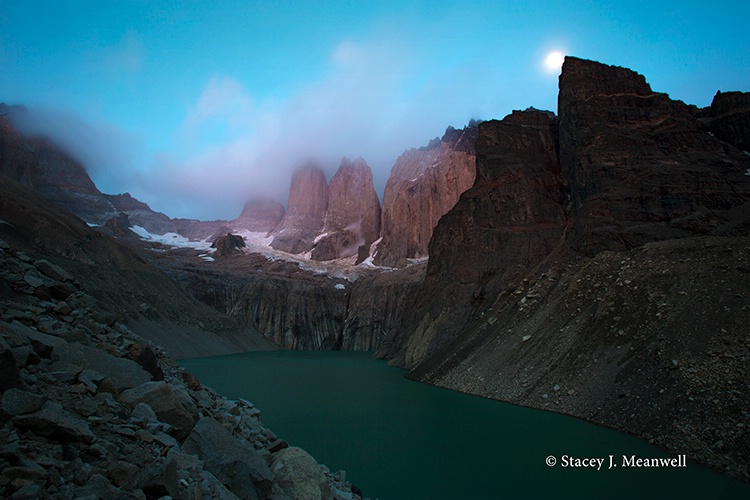 Torres del Paine (Towers of Pain) Moonlit - ID: 13798596 © Stacey J. Meanwell