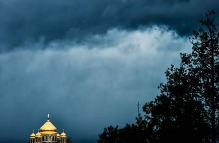 Ukranian Church in a storm