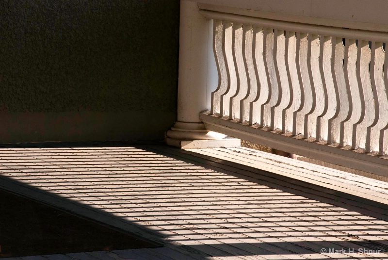 Farmhouse porch shadows