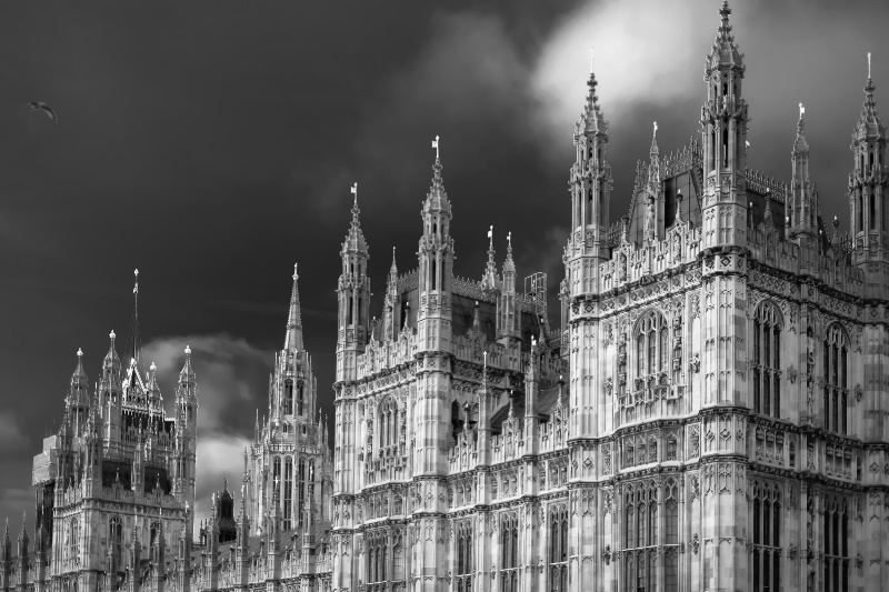 Houses of Parliament, London B & W