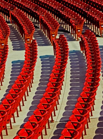 Rows and Rows of Red, Red Chairs
