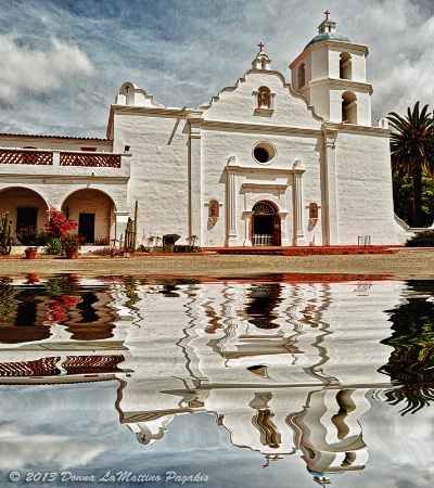 San Luis Rey Mission Reflected 