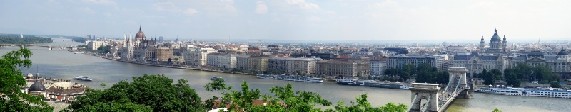 View of the Danube and Pest from Buda Hills