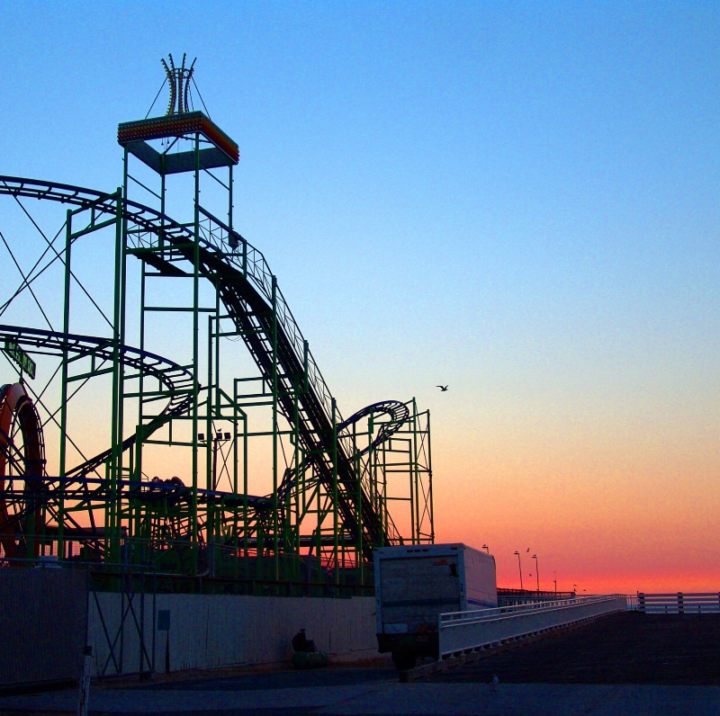 roller coaster at dawn 