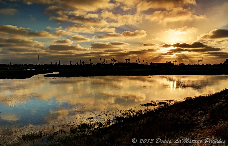 Sunset Clouds & Lagoon Reflections