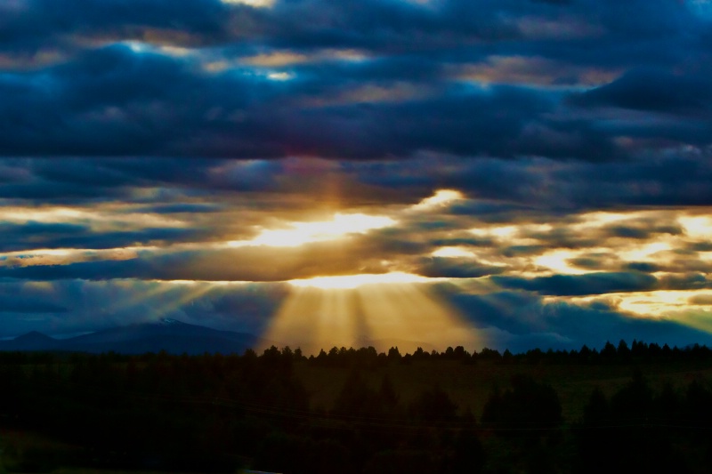 Painted sunset over 4 Peaks 